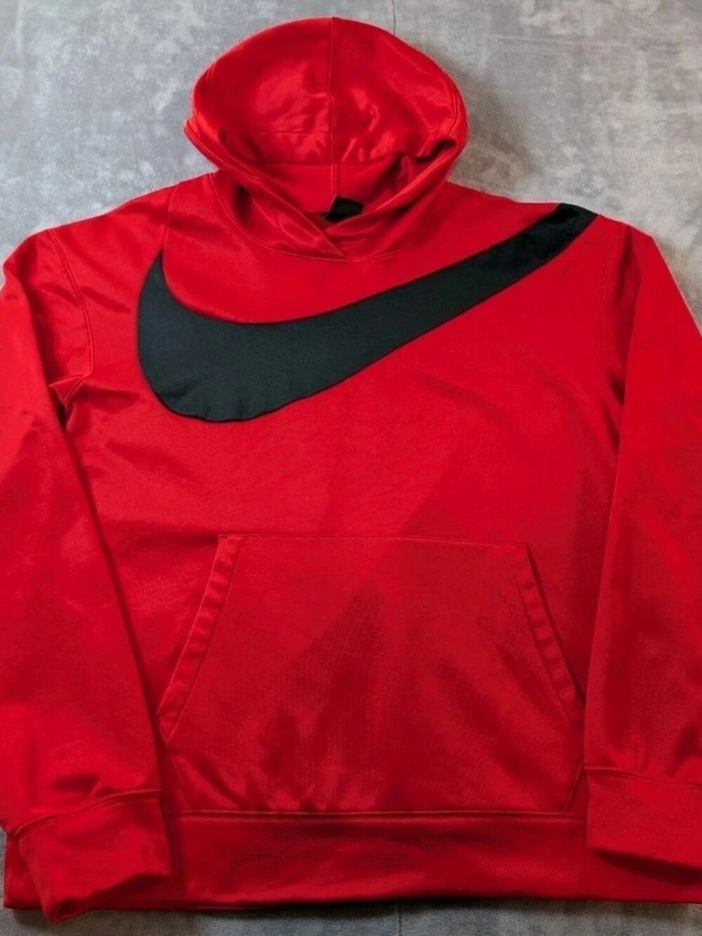 Nike Sportswear Swoosh Pullover Hoodie Red Black Wrap Graphic CK6458-657 XXL